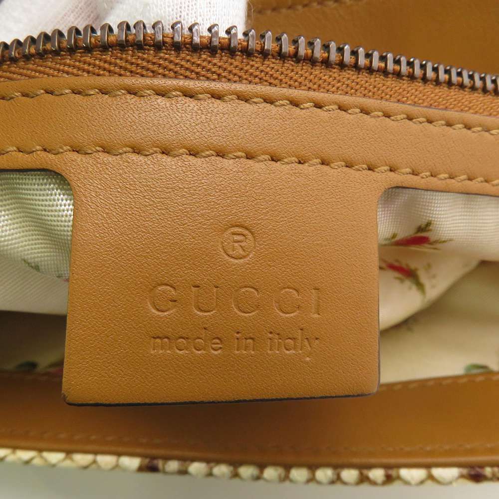 Gucci GG Marmont Chain Shoulder Bag Raffia Python Beige - Picture 9 of 9